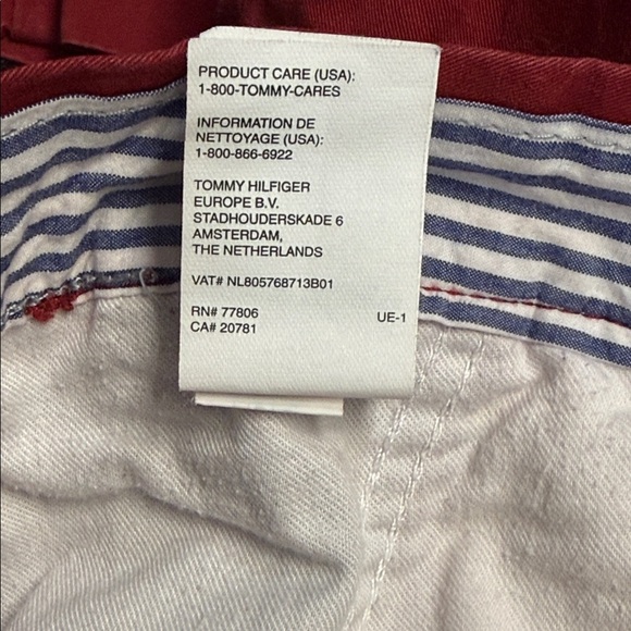 Tommy Hilfiger Men's Vibrant Red Chinos - Picture 10 of 11